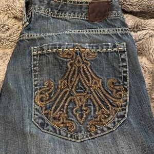 Archaic Blue Jeans with Embroidered Pocket